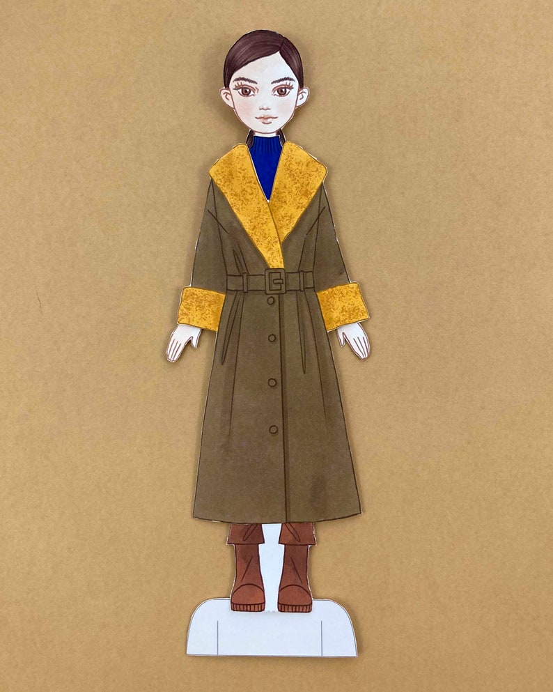 Paper Doll Printable Girl Modern Art Fall City Style PDF / Craft Kit ...