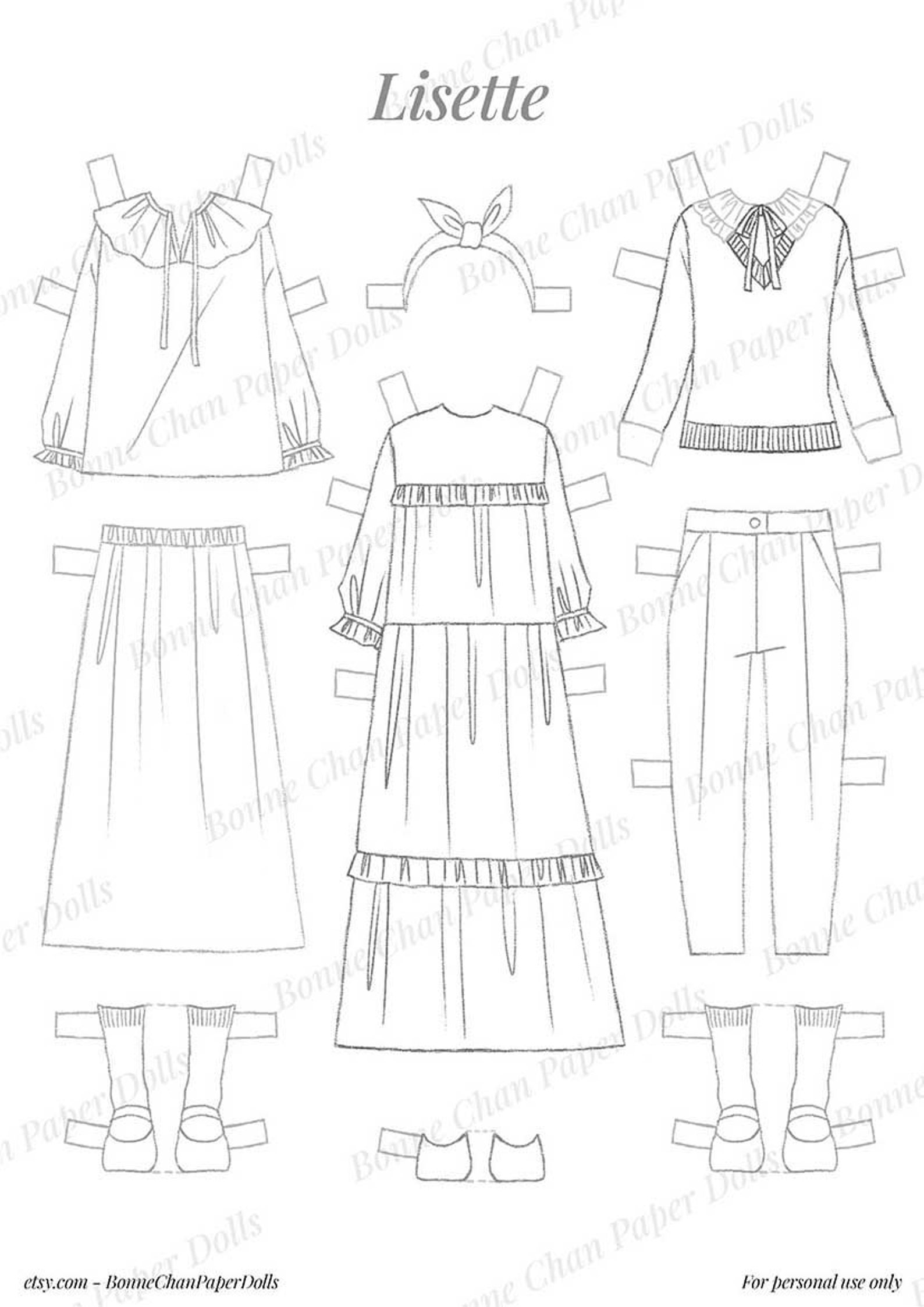 Paper Doll Printable PDF Lisette / Kids Toys / Craft Kit / - Etsy Singapore