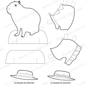 Animal Capybara Paper Doll Printable PDF / Craft Kit / Instant Download ...