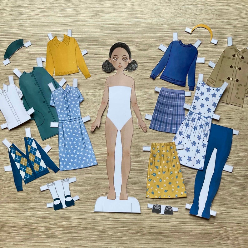 Paper Doll Printable PDF Girl / Kids Toys / Craft Kit / - Etsy