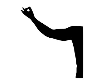 Mann-Arm-Silhouette, Yoga-Meditationsillustration, Turner-Design, spirituelles Symbol, positive Welle, trendiges Sportplakat, Weihnachtsgeschenk