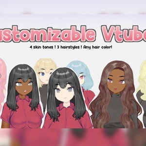 Customizable Anime Girl Premade Vtuber (3 Hairstyles RGB Slider) **OLD/DISCOUNTED**