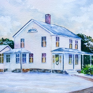 Watercolor of Grandparents&#39; Home in Connecticut