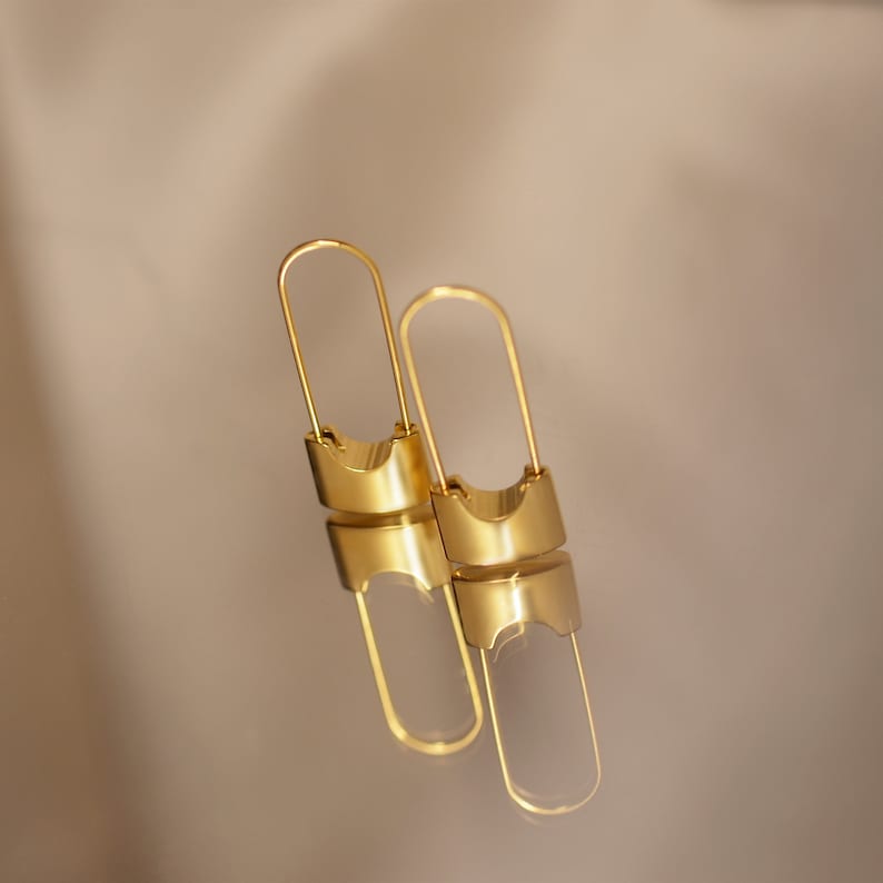 Safety Pin Gold Earrings / Elegant / Dainty Minimalist Jewelry Etsy