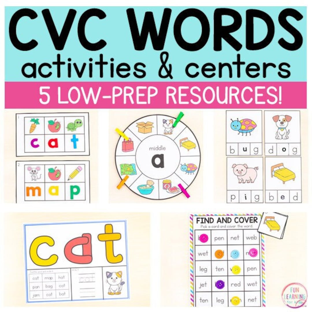 CVC Word Work Centers And Activities For Blending CVC Words Short cvc-word-work-centers-and-activities-for-blending-cvc-words-short