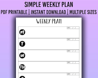 Printable Weekly Schedule Template PDF. - Etsy