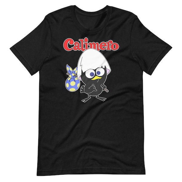 Jaren 80 retro vintage Duitse Cartoon Deutsche Kinder Serie Calimero Unisex t-shirt