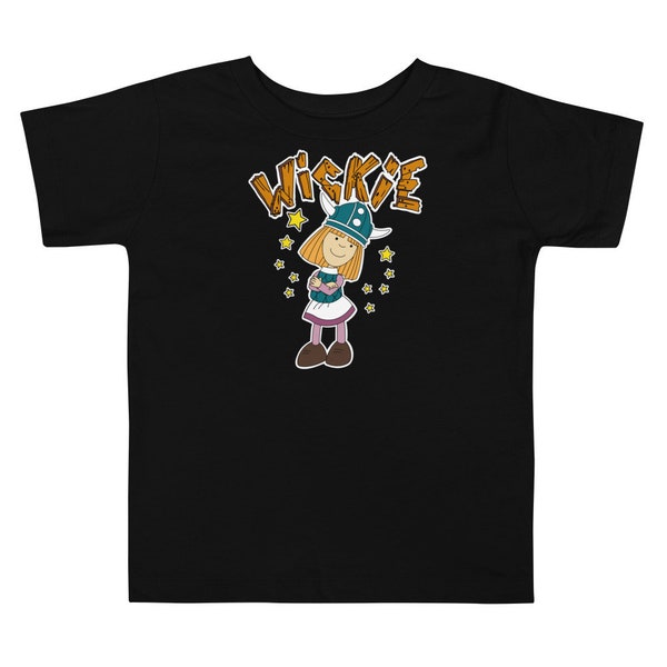 80s retro vintage nostalgia tv show cartoon character Zeichentrick Serie Wickie Toddler Short Sleeve Tee