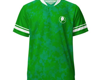 Pickleball green mottled uniform Recycled unisex sports jersey