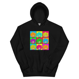Jaren '80 retro vintage nostalgie Duitse cartoon kinderen Deutsche Zeichentrick Kinder Serie Pumuckl warhol Unisex Hoodie