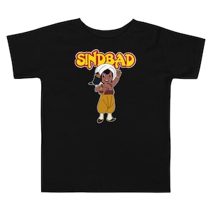 80s retro vintage nostalgia tv show cartoon character Zeichentrick Serie Sindbad Toddler Short Sleeve Tee