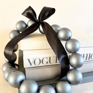 wooden beaded wall art, wall decor, sculpture, pearl wall hanging, Large pearl wall art,Jewelry for your home, large wooden bead garland