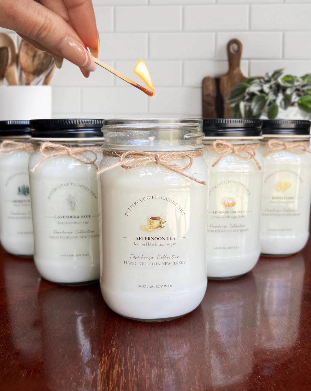 16oz Farmhouse Mason Jar Candles, Calming Soy Candle, Cozy Relaxation Candle, Country Cottage Decor, Rustic gift for her, Country Home