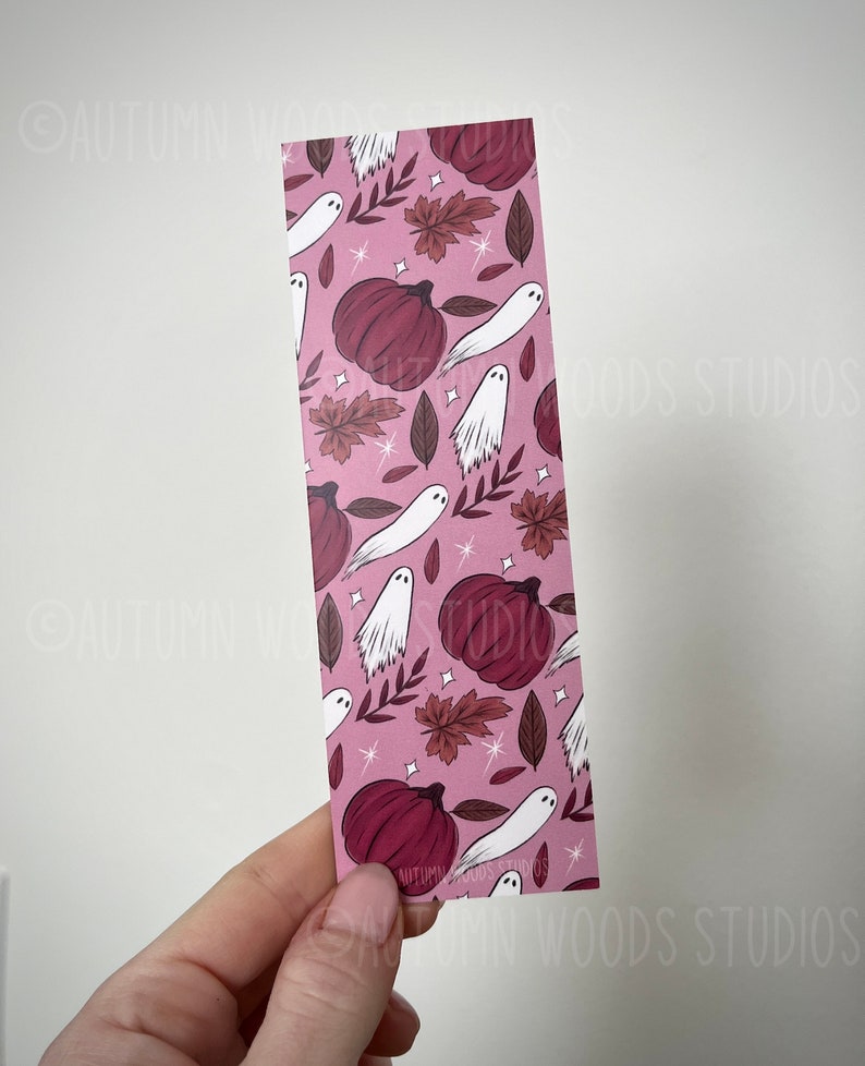 Spooky Pink Bookmark - 2x6 In. | Halloween Art | Pumpkins | Ghosts ...