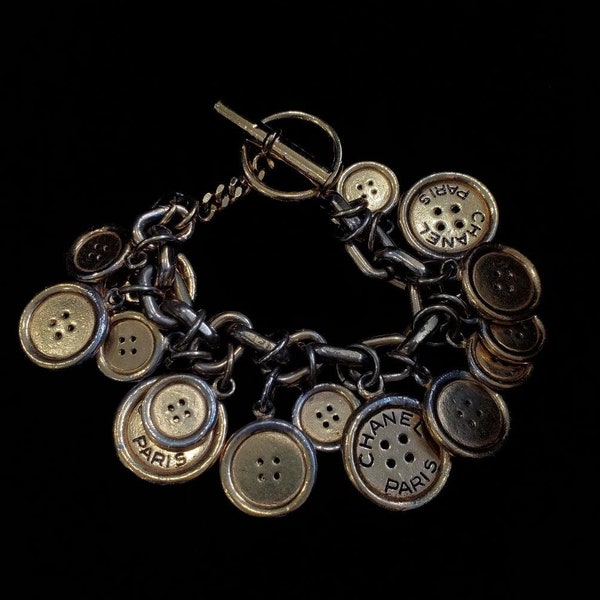 Authentic Vintage CHANEL Button Charm Bracelet