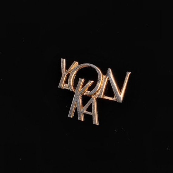 Yon-Ka Paris Gold Tone Lapel Pin Vintage Retro - image 2