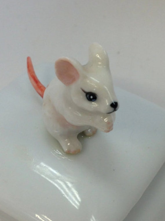 Vintage Porcelain Mouse Trinket Jewelry Box French - image 2
