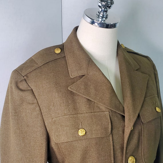 Sexy Vintage World War 2 Army Jacket with Gold Buttons Gem