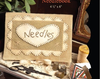 Wool Applique Needle book PDF Pattern - Countryside Needlebook