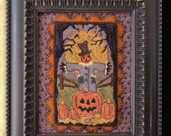 Primitive Punchneedle PDF Nähanleitung Halloween ""Happy Ernte"""