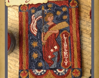 PDF-patroon primitieve perforatienaald - Lady Liberty
