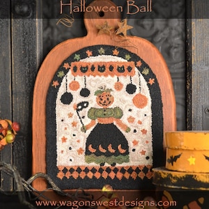 Primitive Punch Needle PDF Pattern - Halloween Ball
