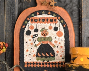 PDF PDF Nähanleitung Primitive Punch Needle - Halloween Ball