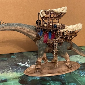 Brachiosaurus Caravan - Enorme bestia in miniatura - Lord of the Print - DND - RPG - Modello in resina - Fantasia - Stampato in 3D - Dinosauro - Pathfinder-5e