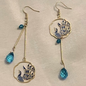 Peacock earring | Peacock Charm Earrings | Women&#39;s Jewellery | Peacock jewellery | Peacock lover gifts | Wedding gift | Birthday Gift