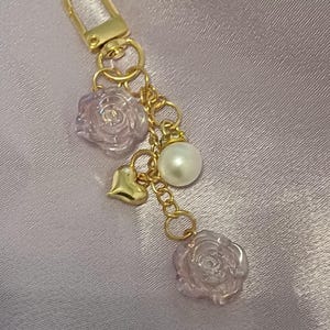 Purple Rose Keychain | Cute Rose Keyring | Flower Keychain | Flower Lover Gift | Rose Charm Keychain | Wedding Gift