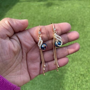 Peacock earring | Peacock Charm Earrings | Peacock jewellery |Peacock lover gifts |Bird Earrings |Peacock Gifts |Wedding Gift| Easter Gift