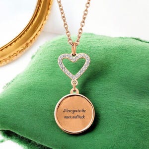 I Love You To The Moon And Back Pendant | Anniversary gift | Wedding Gift | Birthday Gift For Women | Mother And Daughter Pendant Necklace