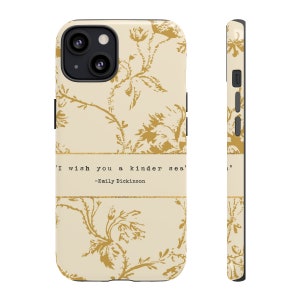 Benutzerdefinierte Light Academia Tough Handyhülle mit Zitat, Vintage Iphone Samsung Google Pixel Handyhülle, Cottagecore Floral Neutral Handyhülle