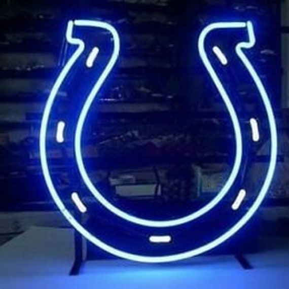 Indianapolis Colts Neon Lamp Sign 17"x14" Bar Lighting Beer Artwork Glass Decor