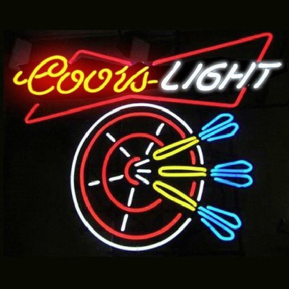 Neon Coors Light Dart Board Sign Etsy