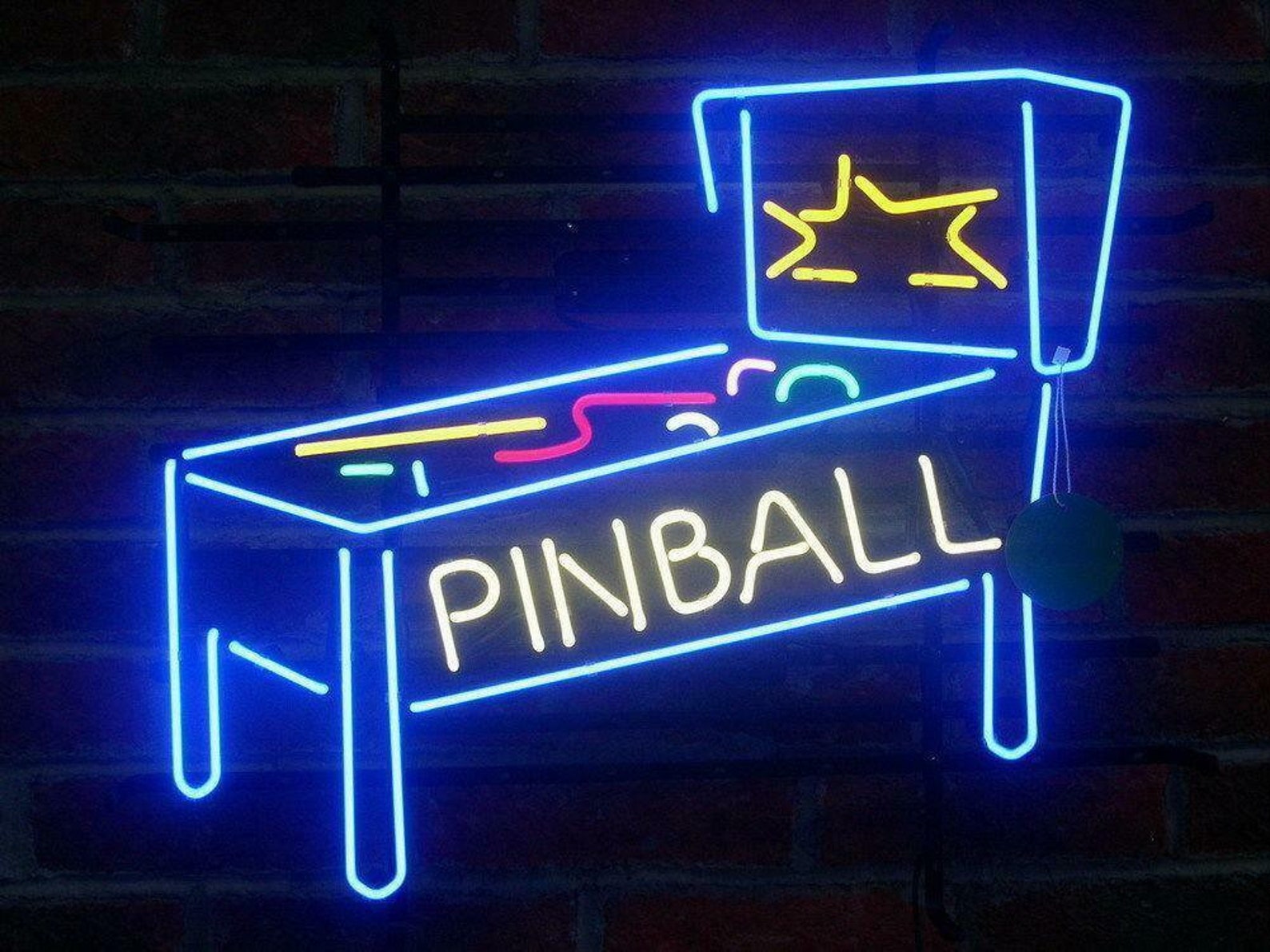 Neon Pinball Machine Sign Etsy
