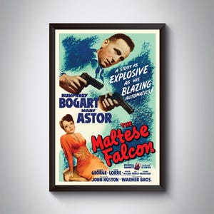 The Maltese Falcon Vintage Movie Poster. Cleaned up and updated.