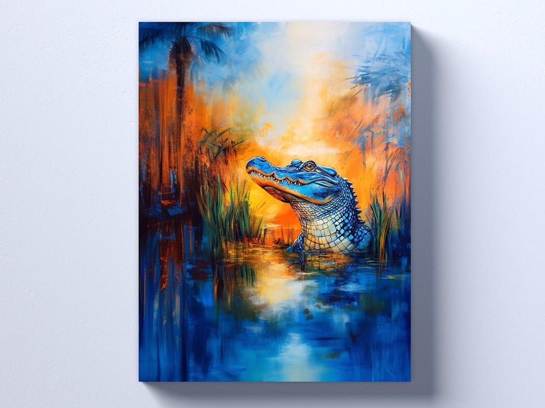 Florida Alligator Canvas Art. Abstract, Modern Art - Etsy