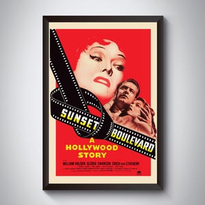 Sunset Boulevard Vintage Movie Poster. Cleaned up and updated.