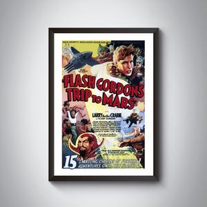 Vintage Flash Gordon Monster Movie Poster.