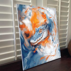 Florida Gators Boho Style Canvas or Poster Wall Art. Abstract Modern Art, Gator 4