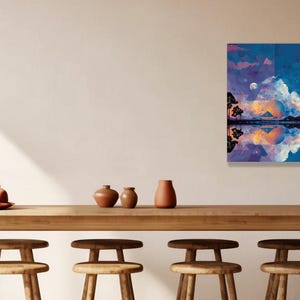 Abstract Boho Style Experimental City of Tomorrow Art Print inspired by the famous theme park located in Orlando.