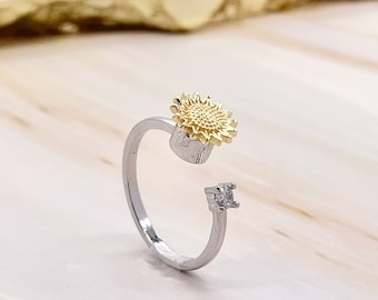 Anillo giratorio Anillo de ansiedad para la mujer, Anillo giratorio girador anillo de preocupación, Anillo giratorio para la mujer, Anillo de tdah para la ansiedad.