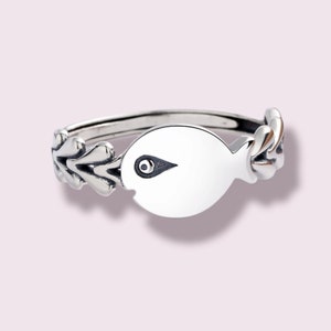 Fish Ring Adjustable Sizing, S925 Sterling Silver, Swimming Fish Ring, Gift for Fish Lovers