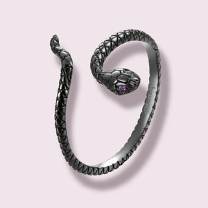 Schlangenring Damen S925 Sterling Silber Verstellbarer Schlangen Ring, Wickelring, TierLiebhaber Ring