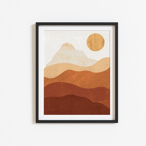 Desert Landscape Printable Wall Art, Landscape Digital Download, Desert Print, Abstract Desert, Boho Art, Minimalist Art, Modern Desert