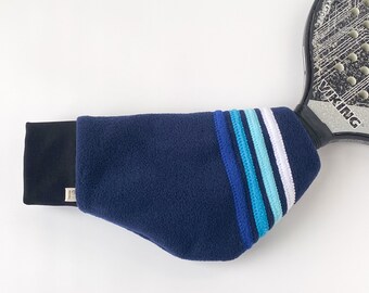 Striped Fleece Paddle Mitt | Repurposed Cashmere Lining