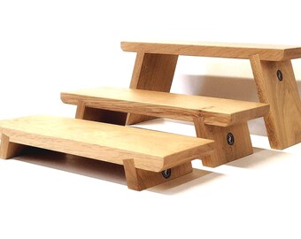 Handmade solid Oak Display & Plant Stand, food safe finish modern rustic home decor.