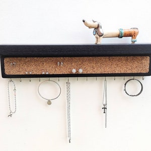 Wall Jewelry Organizer With Shelf, Dangle Earring Holder, Necklace Holder