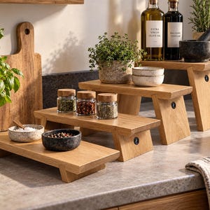 Solid Oak Display Stand, Wooden Plant Stand, Oak Display Riser, Coffee Station Stand, Handmade Scandinavian Home Decor